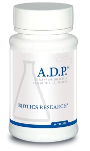 The blog title is Discover the Amazing Benefits of Organic Oregano Oil for Optimal Wellness. The image is of a Biotic Research bottle of ADP Oregano